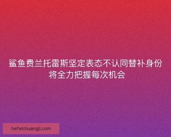 鲨鱼费兰托雷斯坚定表态不认同替补身份 将全力把握每次机会
