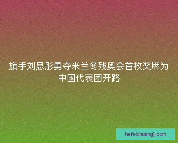旗手刘思彤勇夺米兰冬残奥会首枚奖牌为中国代表团开路