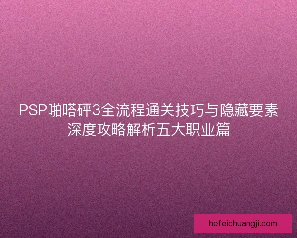 PSP啪嗒砰3全流程通关技巧与隐藏要素深度攻略解析五大职业篇